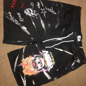 Madison Black and White Graphic Men's Athletic Shorts